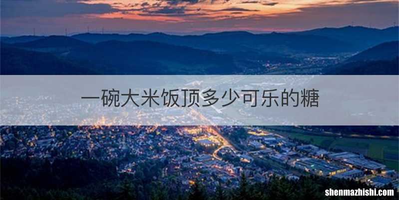一碗大米饭顶多少可乐的糖