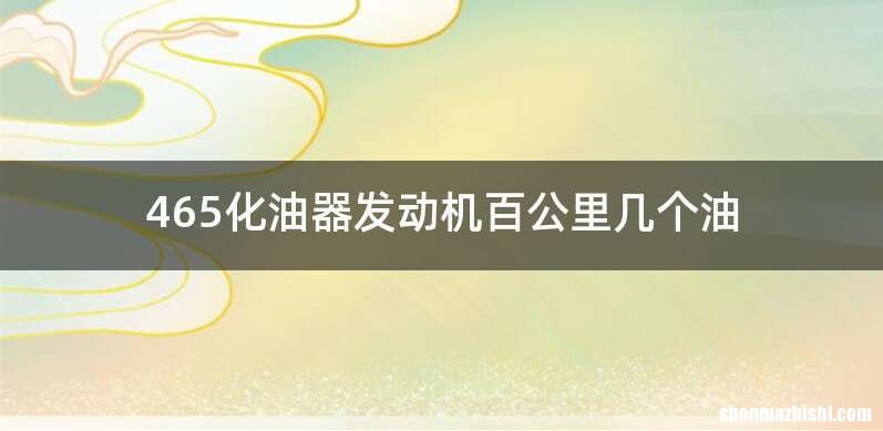 465化油器发动机百公里几个油