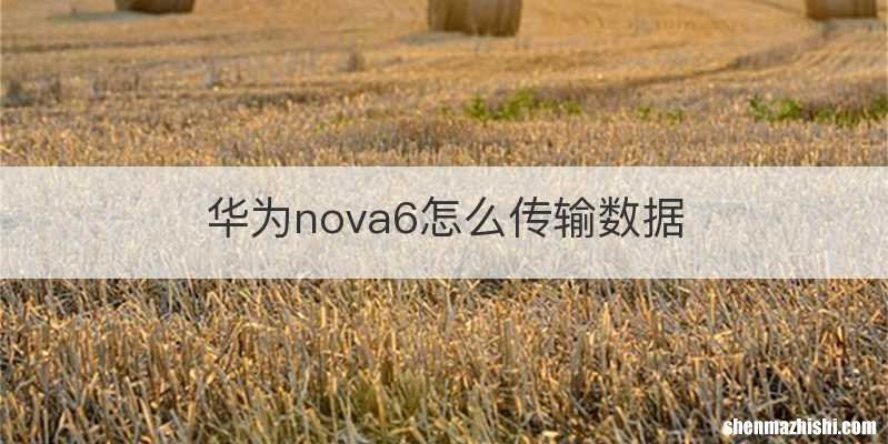 华为nova6怎么传输数据