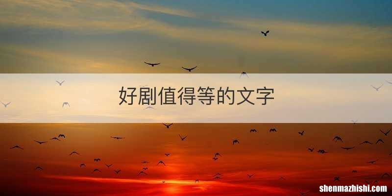 好剧值得等的文字