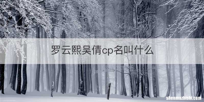 罗云熙吴倩cp名叫什么