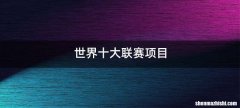 世界十大联赛项目