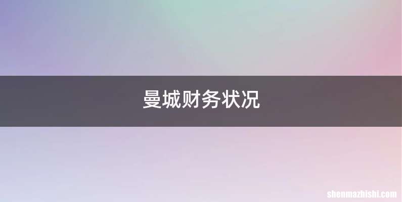 曼城财务状况