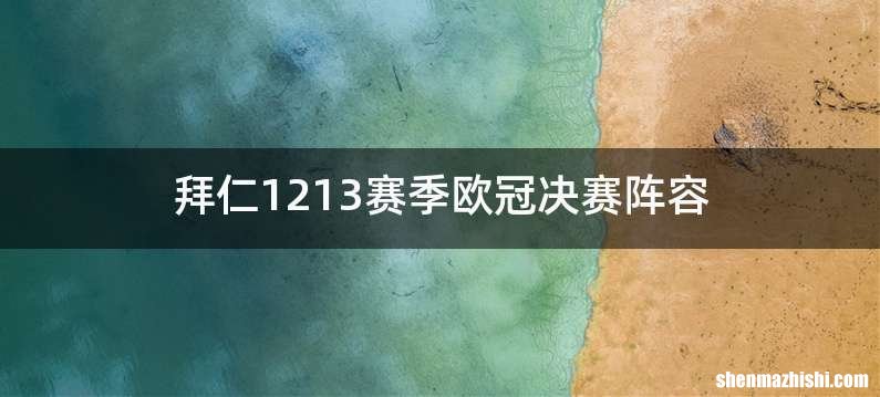 拜仁1213赛季欧冠决赛阵容