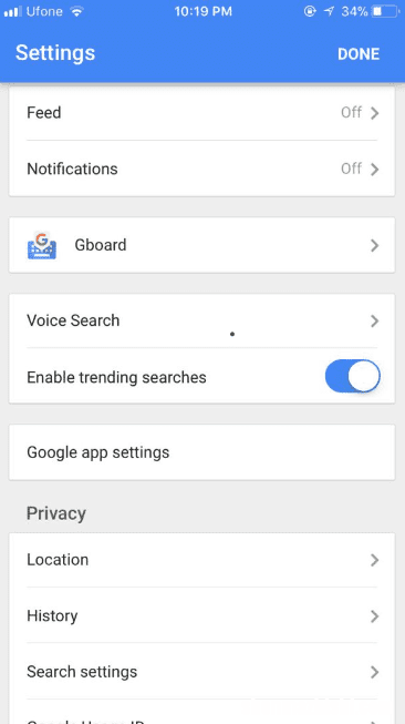 如何在iPhone上关闭Google News Feed