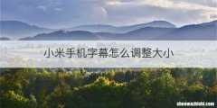 小米手机字幕怎么调整大小