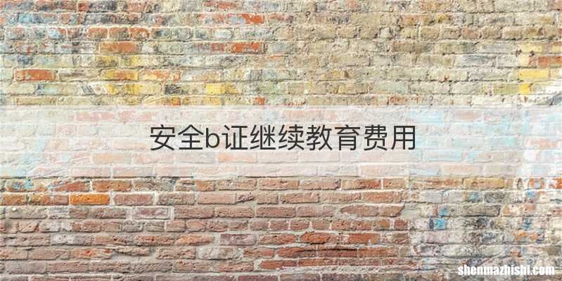 安全b证继续教育费用