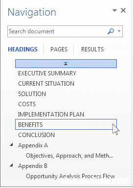 如何使用Microsoft Word中的导航窗格