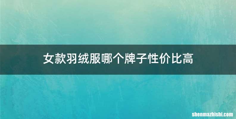女款羽绒服哪个牌子性价比高