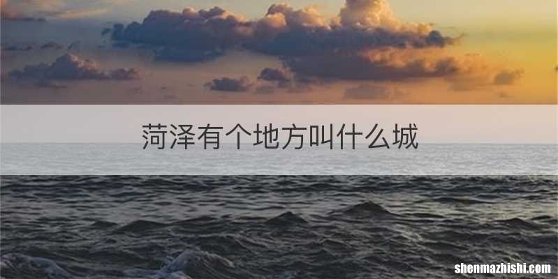 菏泽有个地方叫什么城