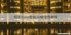 恒洁300a智能马桶使用教程