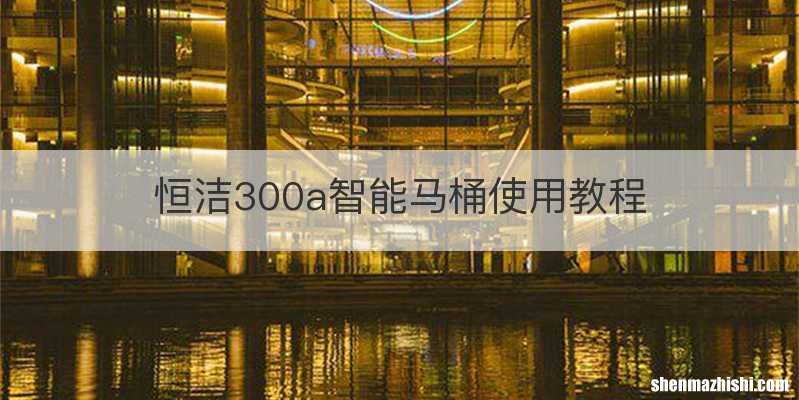 恒洁300a智能马桶使用教程