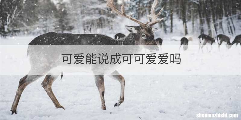 可爱能说成可可爱爱吗