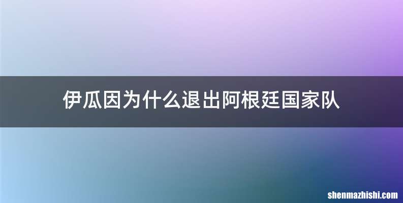 伊瓜因为什么退出阿根廷国家队