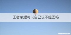 王者荣耀可以自己玩不组团吗