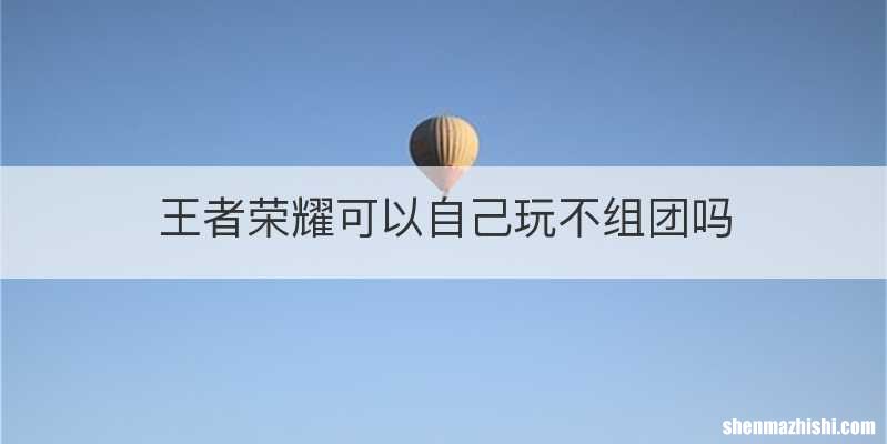 王者荣耀可以自己玩不组团吗