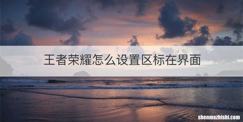 王者荣耀怎么设置区标在界面
