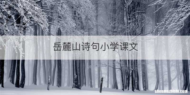 岳麓山诗句小学课文