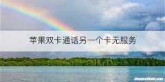 苹果双卡通话另一个卡无服务