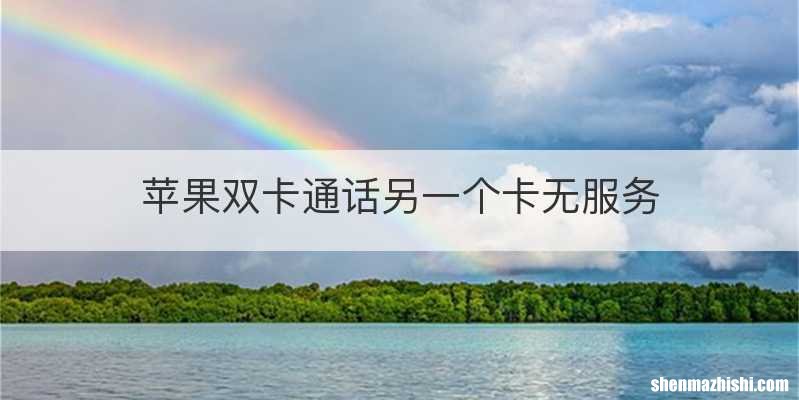 苹果双卡通话另一个卡无服务