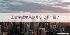 王者荣耀苹果账号忘记哪个区了