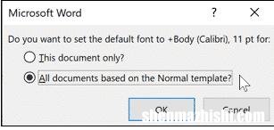 如何更改Microsoft Word中的默认字体