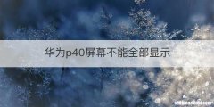 华为p40屏幕不能全部显示