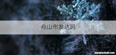 舟山市发达吗