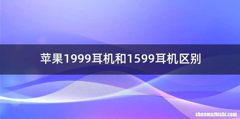 苹果1999耳机和1599耳机区别