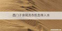 西门子滚简洗衣机怎样入水