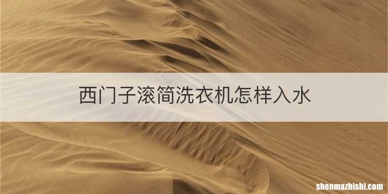 西门子滚简洗衣机怎样入水