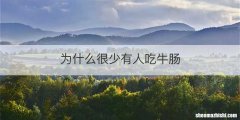 为什么很少有人吃牛肠