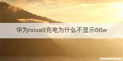华为nova9充电为什么不显示66w