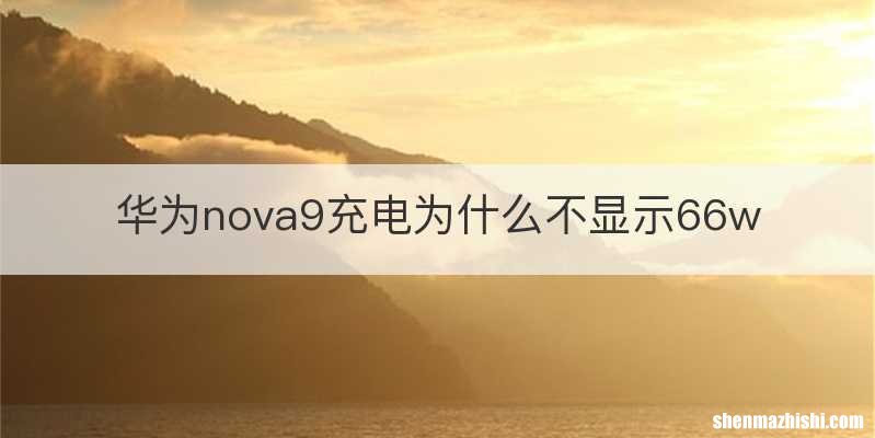 华为nova9充电为什么不显示66w