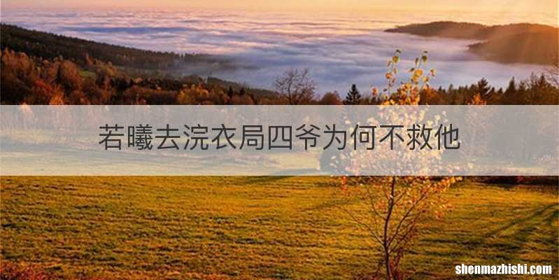 若曦去浣衣局四爷为何不救他