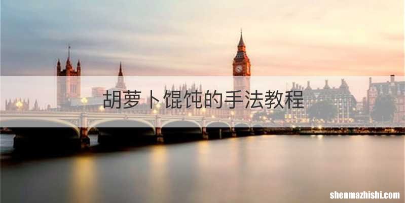 胡萝卜馄饨的手法教程