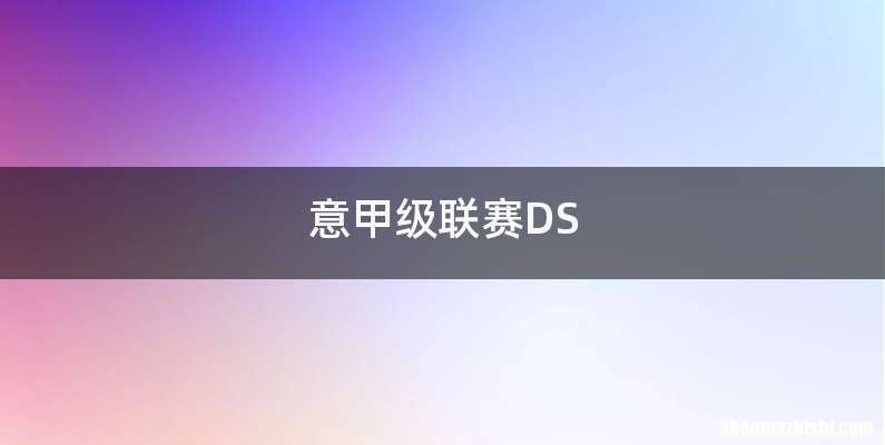 意甲级联赛DS