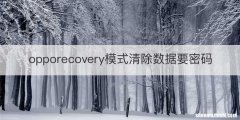 opporecovery模式清除数据要密码