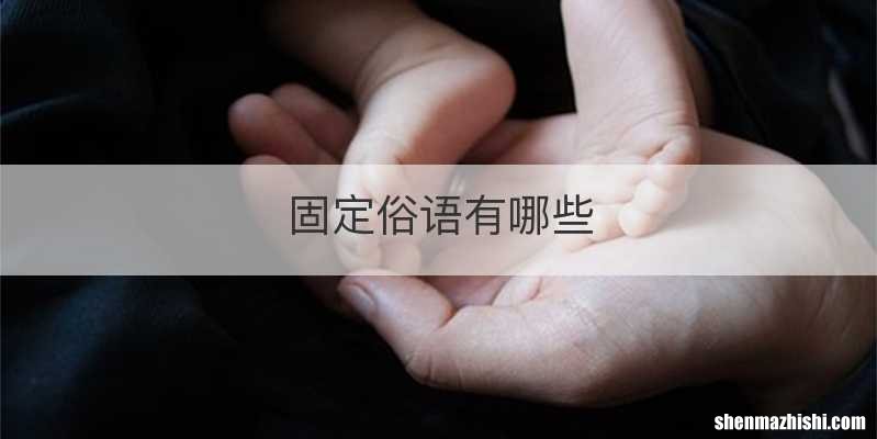 固定俗语有哪些