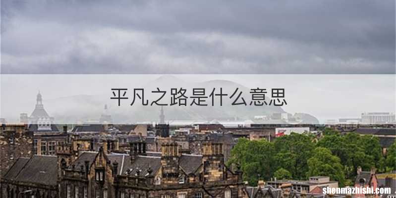 平凡之路是什么意思