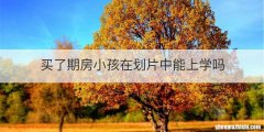 买了期房小孩在划片中能上学吗