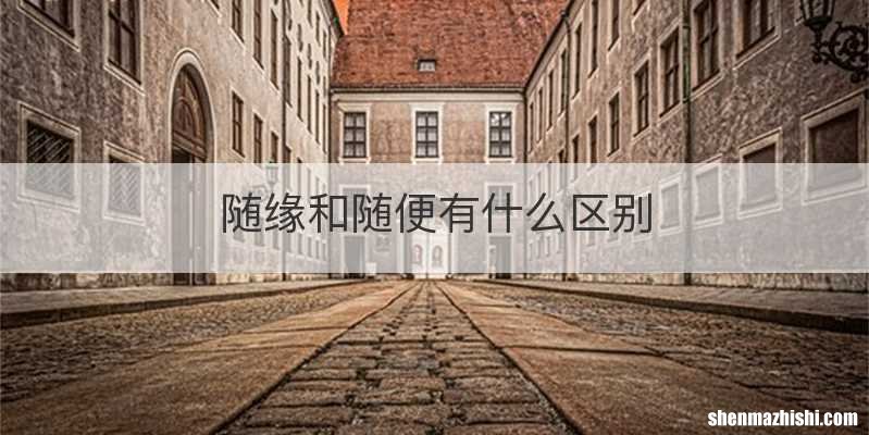 随缘和随便有什么区别