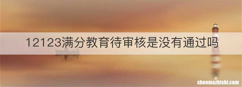 12123满分教育待审核是没有通过吗