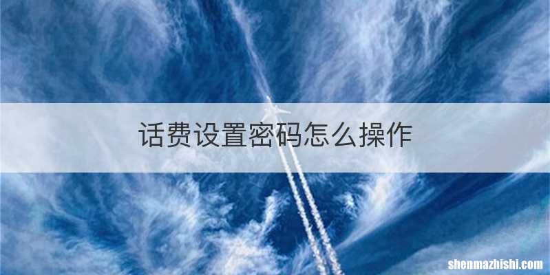 话费设置密码怎么操作