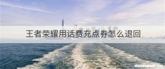 王者荣耀用话费充点券怎么退回