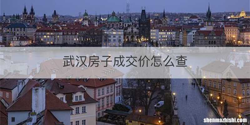 武汉房子成交价怎么查