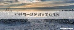 中秋节米酒汤圆文案幼儿园