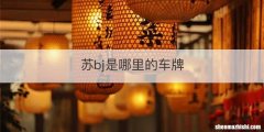 苏bj是哪里的车牌
