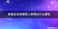 英国足坛有哪些人获得过什么爵位