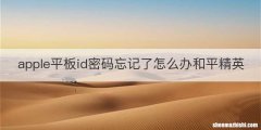 apple平板id密码忘记了怎么办和平精英